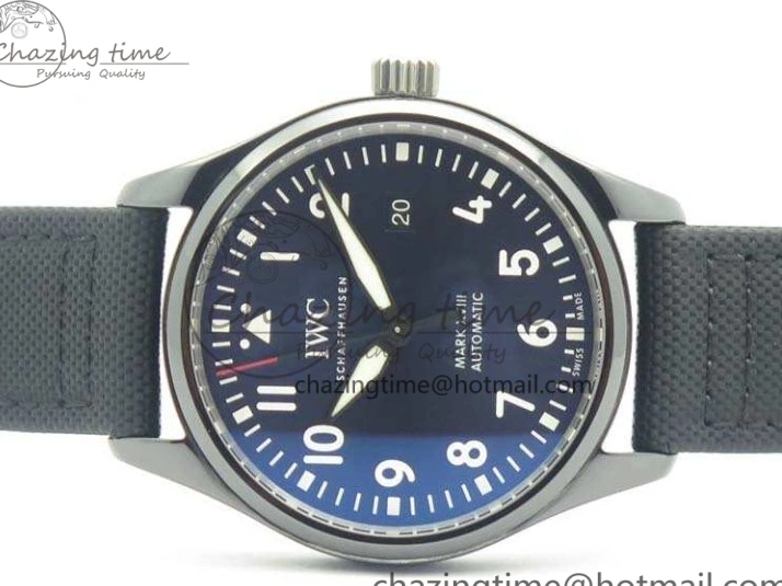 MIROTIME 0114 HighQuality Mark XVIII LAUREUS IW324703 Black Ceramic MKF Best Edition On Black Nylon Strap A 7218